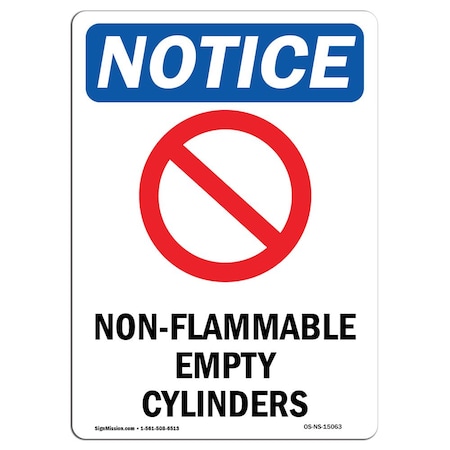 Signmission OSHA Notice Sign, 14" Height, Aluminum, Non-Flammable Empty Sign With Symbol, Portrait OS-NS-A-1014-V-15063